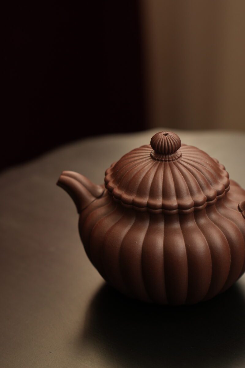 Fully Handmade Zini Pumpkin Ripple 180ml Yixing Teapot