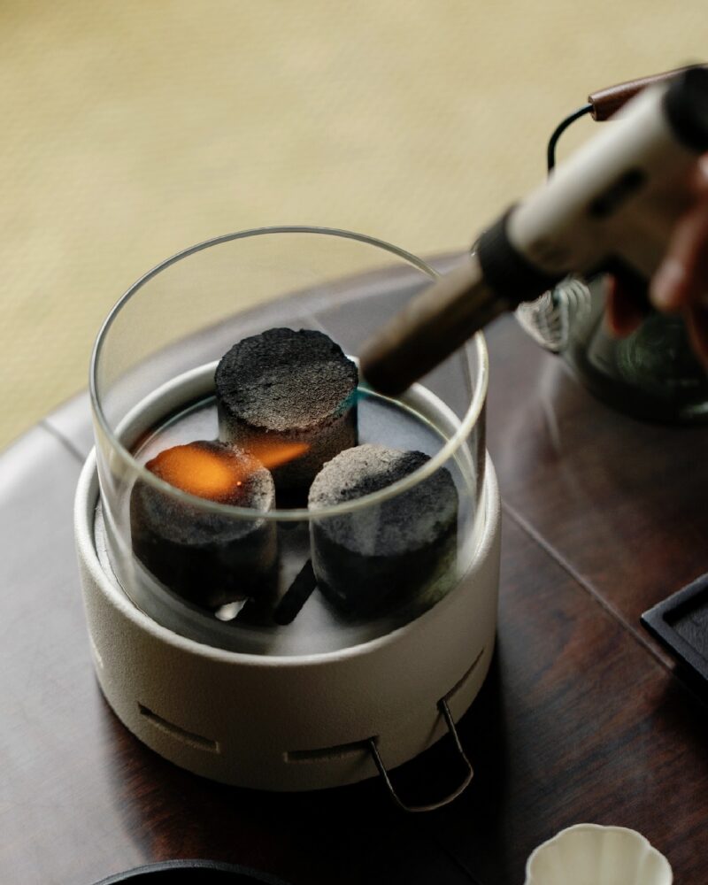 Elegant Ceramic Glass Charcoal View Charcoal Stove