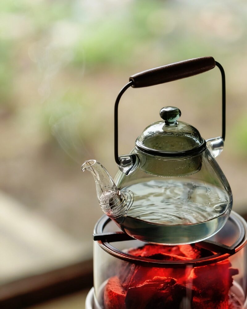 Elegant Ceramic Glass Charcoal View Charcoal Stove