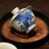 Hand-painted Qinghua Ceramic Kirin Wave 60ml Gaiwan Set