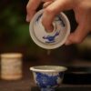 Hand-painted Qinghua Ceramic Kirin Wave 60ml Gaiwan Set