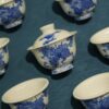 Hand-painted Qinghua Ceramic Kirin Wave 60ml Gaiwan Set