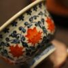 Hand-painted Underglaze Red Qinghua Ceramic Twined Lotus 80ml Gaiwan Set10 Hand-painted Underglaze Red Qinghua Ceramic Twined Lotus 80ml Gaiwan Set