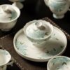 Hand-painted White Porcelain Flower & Swimming Fish 80ml Gaiwan5 Hand-painted White Porcelain Flower & Swimming Fish 130ml Gaiwan Series