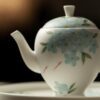 Hand-painted White Porcelain Flower & Swimming Fish 80ml Gaiwan9 Hand-painted White Porcelain Flower & Swimming Fish 130ml Gaiwan Series