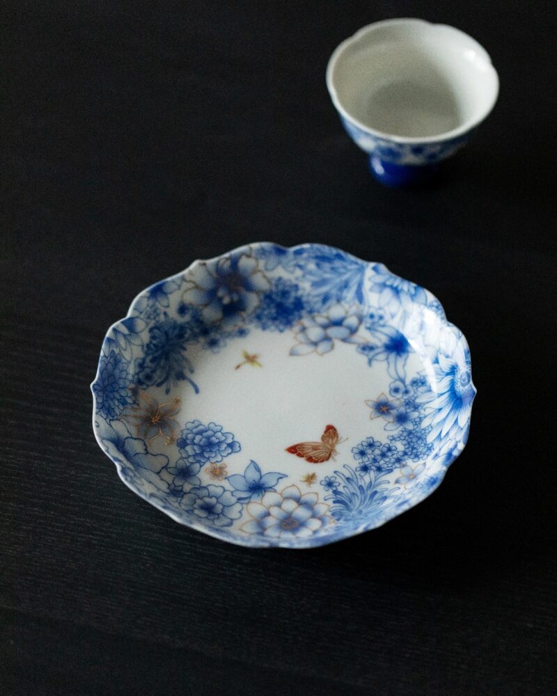 Hand-painted Gilt Painting Ceramic Prosperous Flowers 100ml Gaiwan