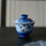 Hand-painted Gilt Painting Ceramic Prosperous Flowers 100ml Gaiwan
