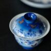 Hand-painted Gilt Painting Ceramic Prosperous Flowers 100ml Gaiwan