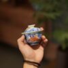 Hand-painted Qinghua Ceramic Carp Sailing 100ml Gaiwan1 Hand-painted Qinghua Ceramic Carp Sailing 100ml Gaiwan