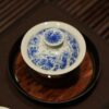 Hand-painted Qinghua Ceramic Carp Sailing 100ml Gaiwan5 Hand-painted Qinghua Ceramic Carp Sailing 100ml Gaiwan