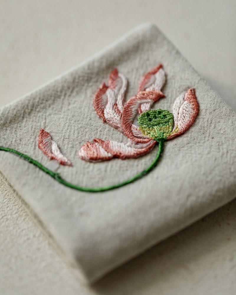 Handmade Chinese Style Embroidered Cotton and linen Flower Tea Towel5 Handmade Chinese Style Embroidered Cotton and linen Flower Tea Towel