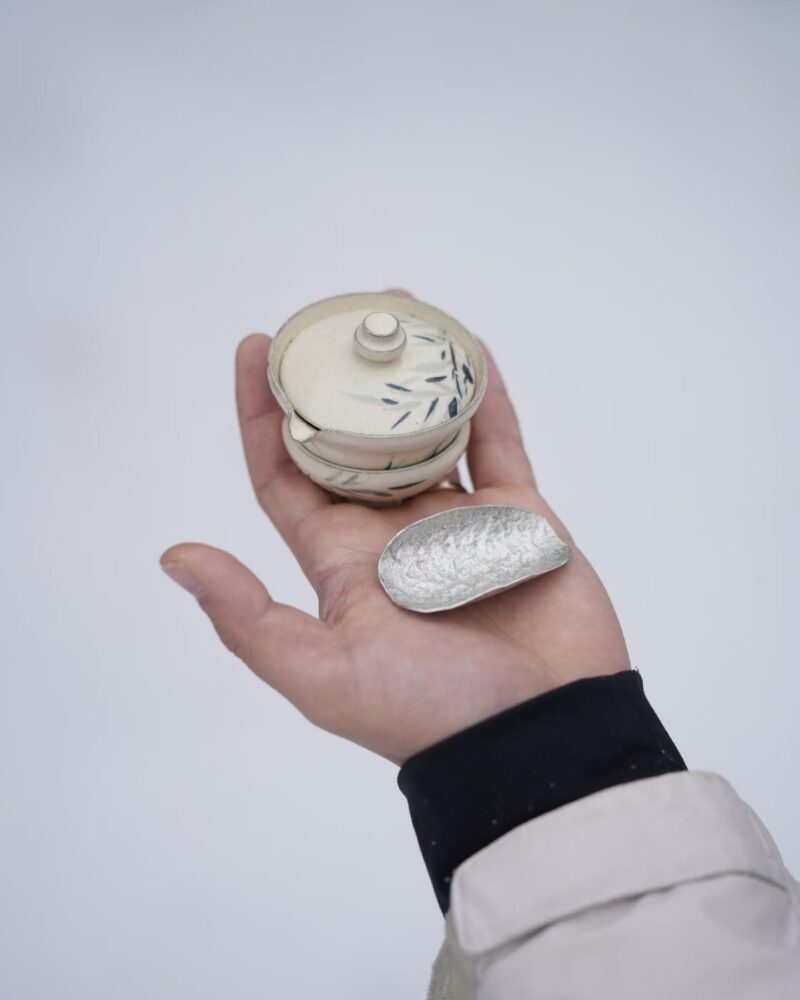 Handmade Hand-painted Powder Glaze Ceramic Bamboo Leaves 35ml Gaiwan Set - Pre Order Ship in 15 Days1 Handmade Hand-painted Powder Glaze Ceramic Bamboo Leaves 35ml Gaiwan Set - Pre Order Ship in 15 Days