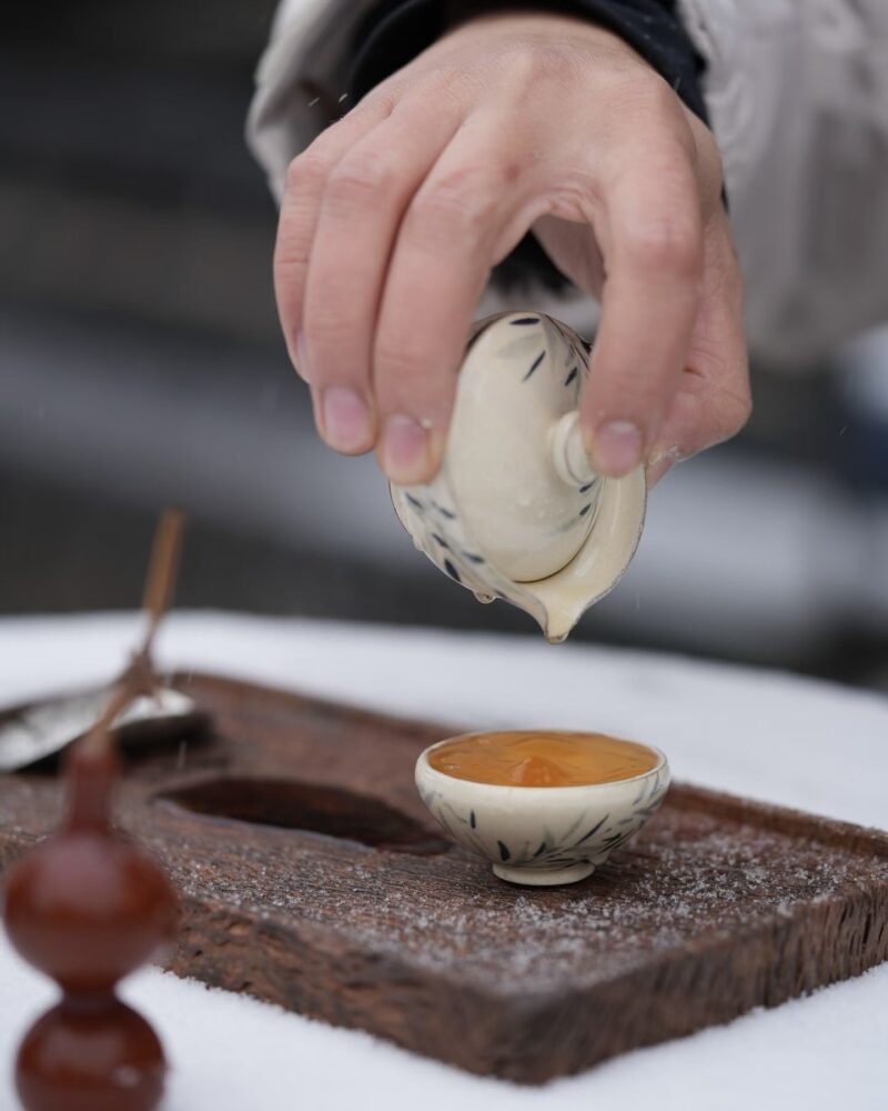 Handmade Hand-painted Powder Glaze Ceramic Bamboo Leaves 35ml Gaiwan Set - Pre Order Ship in 15 Days6 Handmade Hand-painted Powder Glaze Ceramic Bamboo Leaves 35ml Gaiwan Set - Pre Order Ship in 15 Days