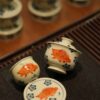 Handmade Hand-painted Qinghua Iron-red Ceramic Mandarin Fish Flower 60ml Gaiwan Set