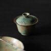 Handmade Soda Glaze Ceramic Wild Green Ash 100ml Gaiwan1 Handmade Soda Glaze Ceramic Wild Green Ash 100ml Gaiwan
