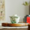 Handmade Hand-painted Ceramic Jadeite Gold Splashes 100ml Gaiwan