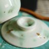 Handmade Hand-painted Ceramic Jadeite Gold Splashes 100ml Gaiwan