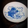 Hand-painted Qinghua Ceramic Lion Tea Boat