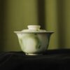 Handmade Hand-painted Ceramic Jadeite Gold Splashes 100ml Gaiwan