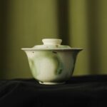 Handmade Hand-painted Ceramic Jadeite Gold Splashes 100ml Gaiwan