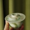 Handmade Hand-painted Ceramic Jadeite Gold Splashes 100ml Gaiwan