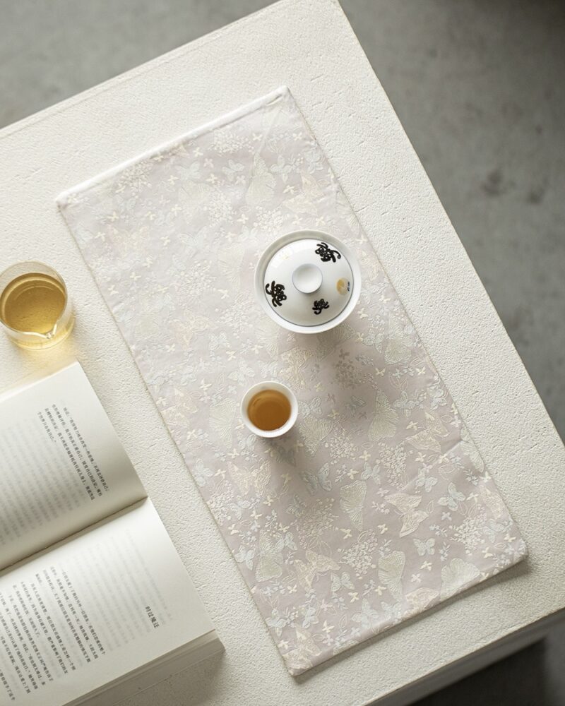 Chinese Style Brocade Fabric Reversible Double-Sided Tea Mat