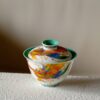 Chinese Style Turquoise Glaze Porcelain Flaming Koi 120ml Gaiwan