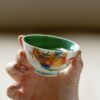 Chinese Style Turquoise Glaze Porcelain Flaming Koi 120ml Gaiwan