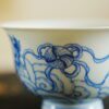 Hand-painted Qinghua Ceramic Lion 140ml Gaiwan