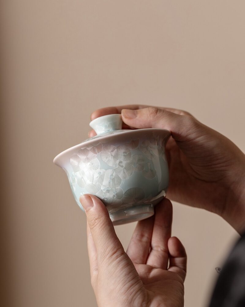 Gradient Glaze Ceramic Crystal 170ml Gaiwan With Saucer
