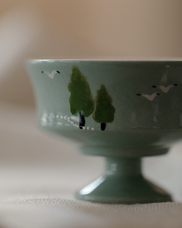 Hand-painted Creative Design Ceramic Puppy Story 120ml Gaiwan