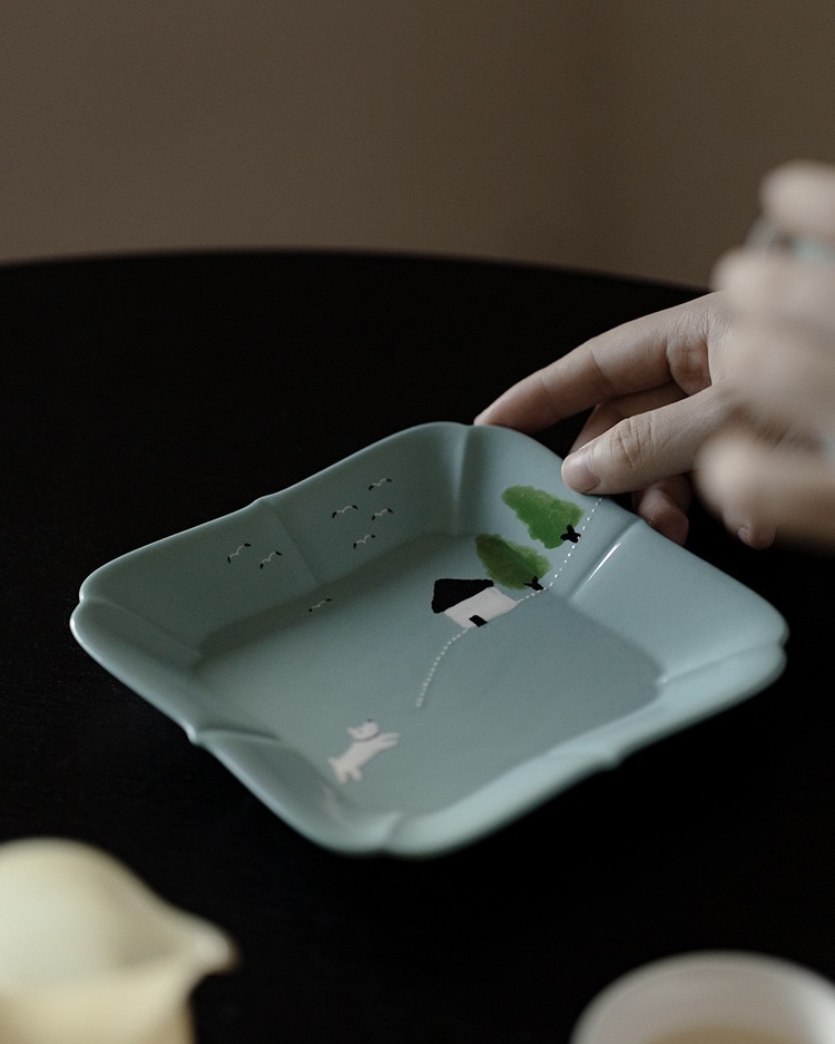 Hand-painted Creative Design Ceramic Puppy Story 120ml Gaiwan