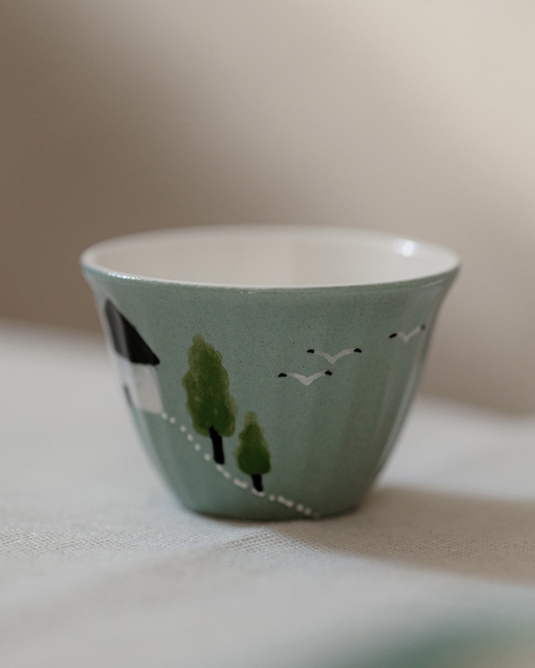 Hand-painted Creative Design Ceramic Puppy Story 120ml Gaiwan