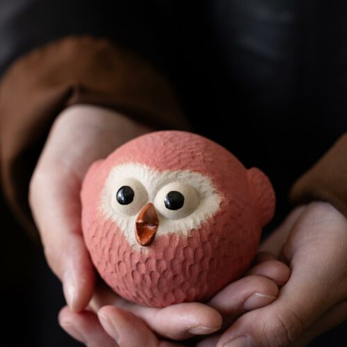 Handmade Creative Design Zisha Yixing Clay Round Little Bird Tea Pet