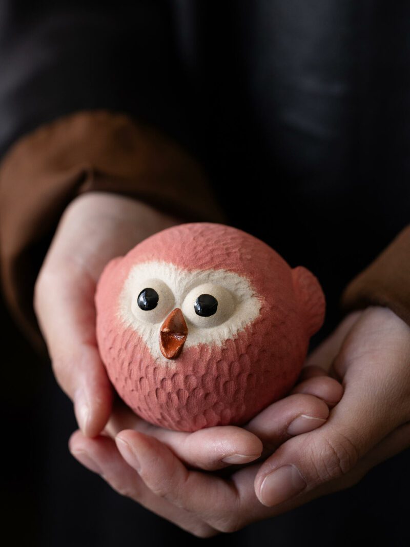 Handmade Creative Design Zisha Yixing Clay Round Little Bird Tea Pet
