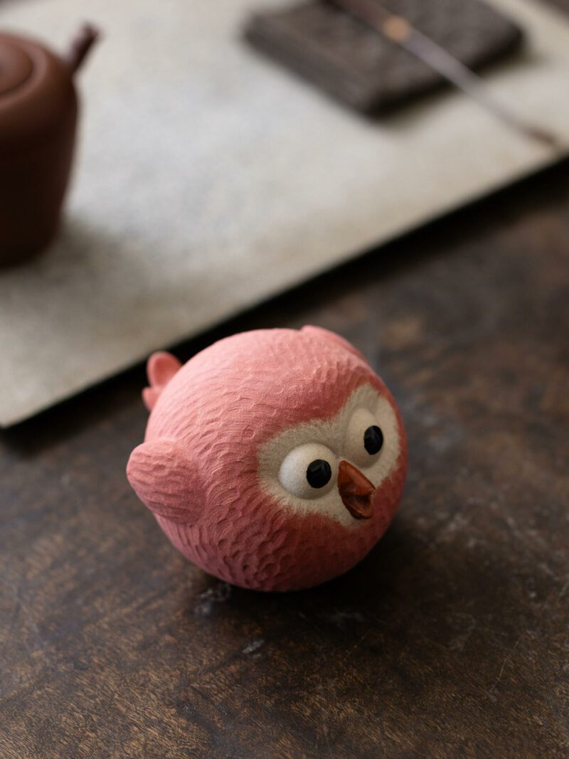 Handmade Creative Design Zisha Yixing Clay Round Little Bird Tea Pet
