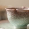 Handmade Flower Rim Gradient Glaze Ceramic Crystal 100ml Host Tea Cup