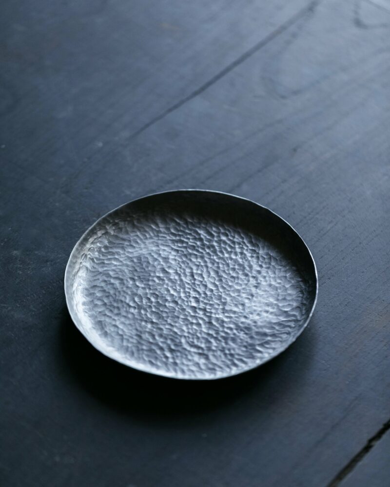 Handmade Hammered Texture Tinplate Metal Chaozhou Gong Fu Style Tea Boat