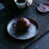 Handmade Hammered Texture Tinplate Metal Chaozhou Gong Fu Style Tea Boat