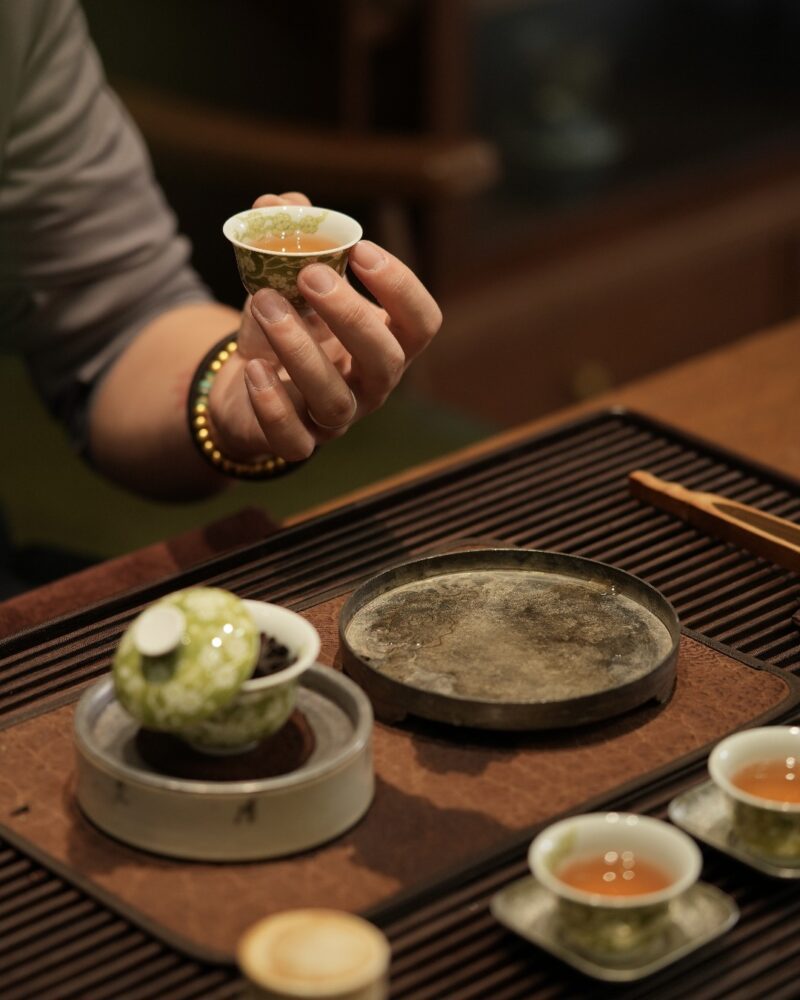 Handmade Hand-painted Grass Green Ceramic Plum 60ml Gaiwan Set Pre Order Ship In 20 Days