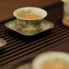 Handmade Hand-painted Grass Green Ceramic Plum 60ml Gaiwan Set Pre Order Ship In 20 Days