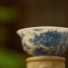Handmade Hand-painted Qinghua Ceramic Chinese Dragon 50ml Gaiwan Pre Order Ship in 20 Days
