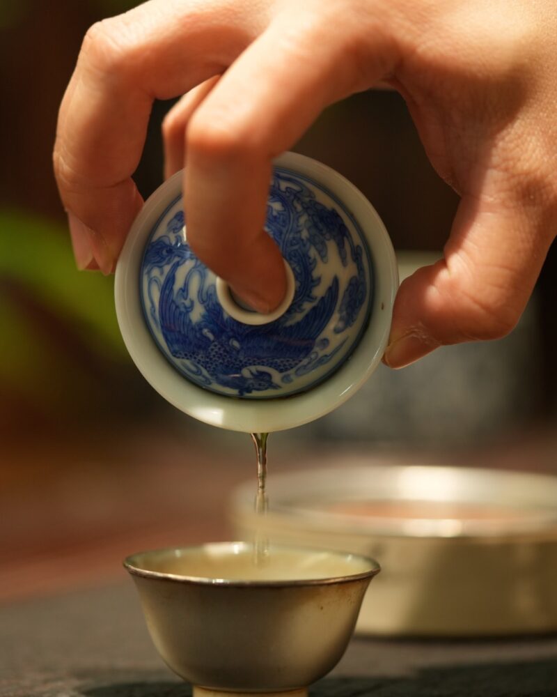 Handmade Hand-painted Qinghua Ceramic Chinese Dragon 50ml Gaiwan Pre Order Ship in 20 Days