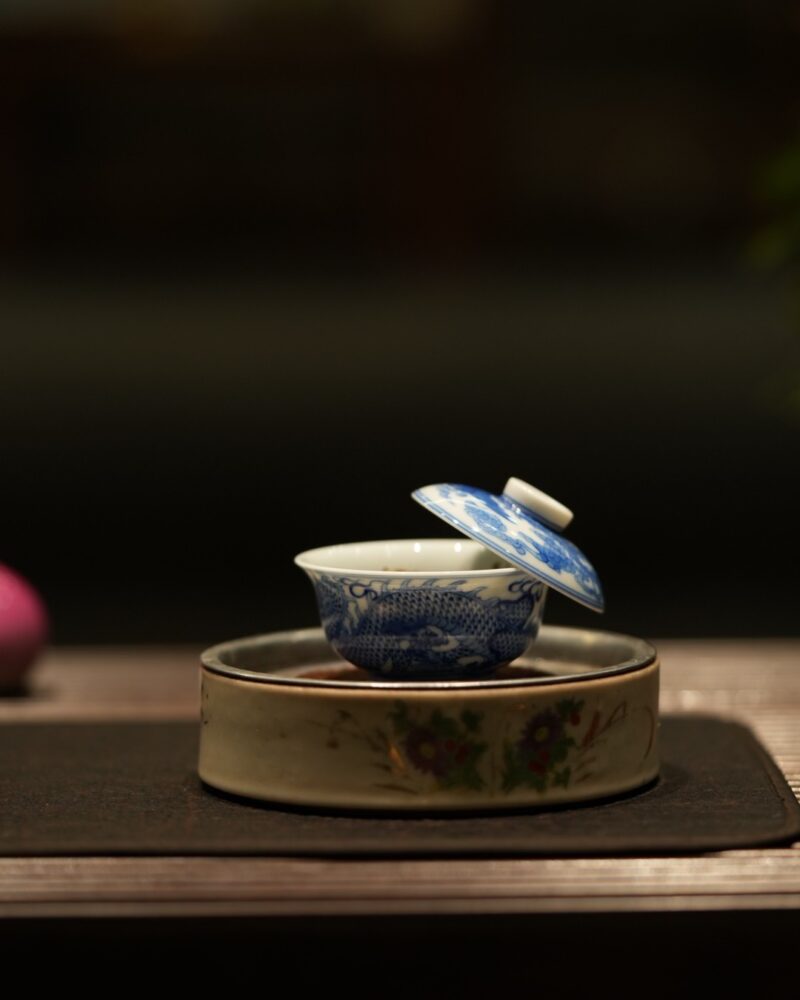 Handmade Hand-painted Qinghua Ceramic Chinese Dragon 50ml Gaiwan Pre Order Ship in 20 Days