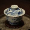 Handmade Hand-painted Qinghua Ceramic Pine Bamboo Plum 60ml Gaiwan Set Pre Order Ship in 20 Days