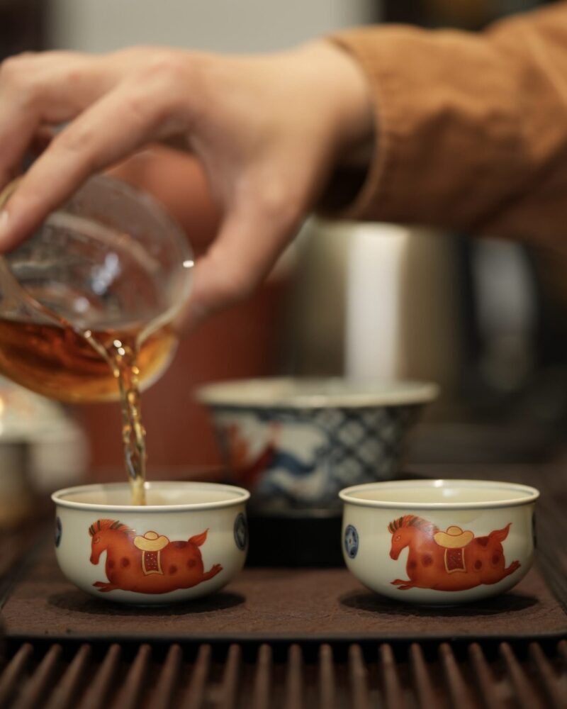 Handmade-Hand-painted-Qinghua-Fan-Hong-Ceramic-Horse-Year-7-Pieces-Chinese-Tea-Set-Pre-Order-Ship-In-20-Days10 Handmade Hand-painted Qinghua Fan Hong Ceramic Horse Year 7 Pieces Chinese Tea Set Pre Order Ship In 20 Days