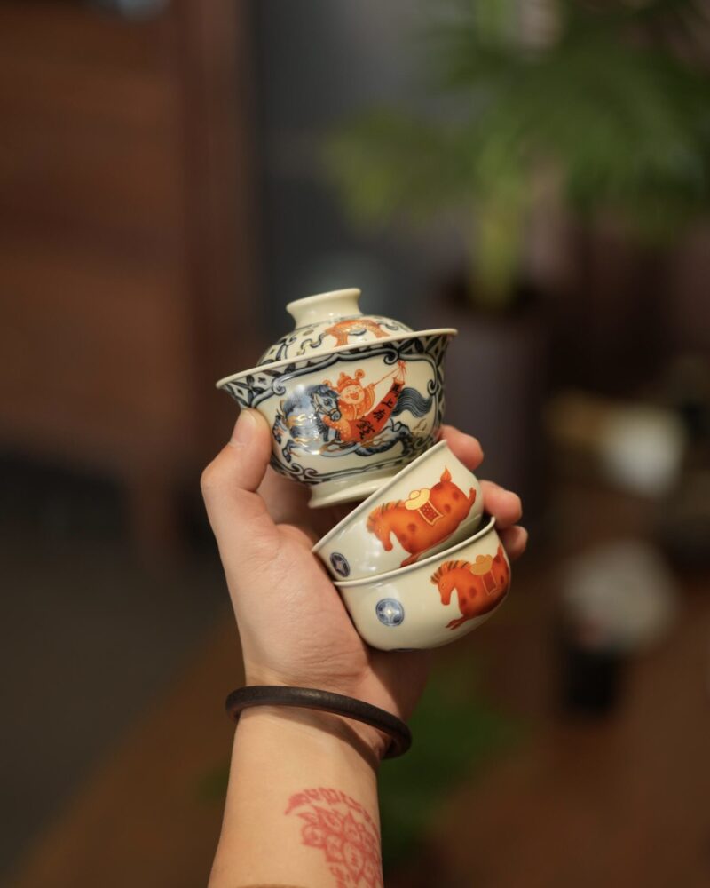 Handmade-Hand-painted-Qinghua-Fan-Hong-Ceramic-Horse-Year-7-Pieces-Chinese-Tea-Set-Pre-Order-Ship-In-20-Days4 Handmade Hand-painted Qinghua Fan Hong Ceramic Horse Year 7 Pieces Chinese Tea Set Pre Order Ship In 20 Days