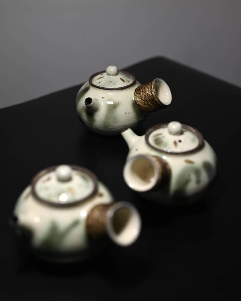 Handmade-Vintage-Style-Powder-Glaze-Ceramic-Gradient-Green-100ml-Side-Handled-Teapot1 Handmade Vintage Style Powder Glaze Ceramic Gradient Green 120ml Side Handled Teapot