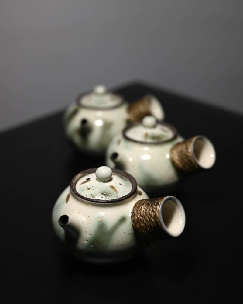 Handmade-Vintage-Style-Powder-Glaze-Ceramic-Gradient-Green-100ml-Side-Handled-Teapot3 Handmade Vintage Style Powder Glaze Ceramic Gradient Green 120ml Side Handled Teapot