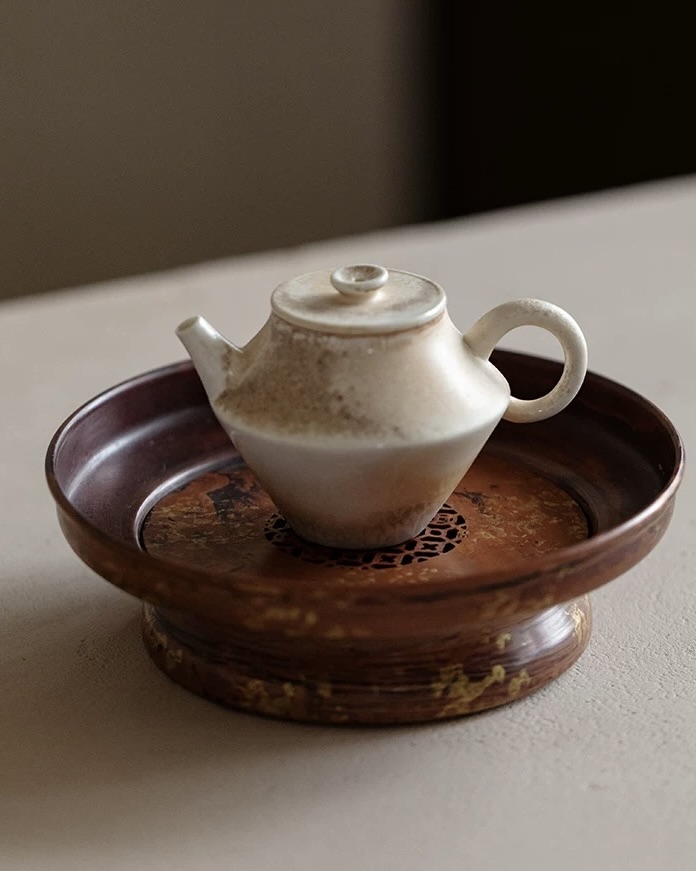 Vintage Style Handmade Copper Dragon Stand Tea Boat